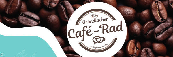 Kaffeebohnen und Café-Rad-Logo