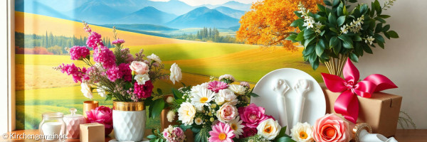 Stilleben Geschenke, Blumen
